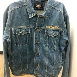 Mens Harley Davidson Bar & Shield Logo Denim Jacket